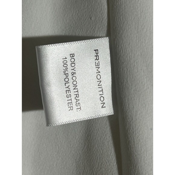 Premonition Blazer Woman's 8 White Open Front Pleated Open Back Jacket - Picture 3 of 7